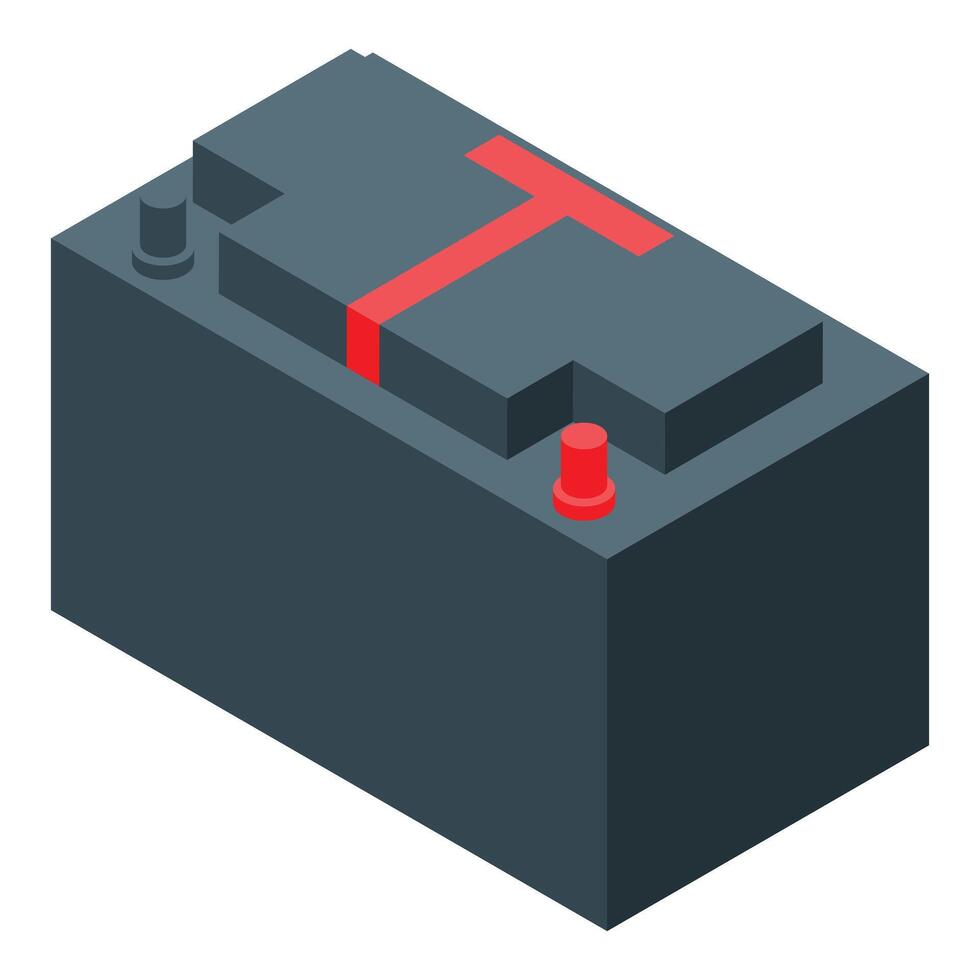 Car battery providing electrical power for starting engine vector