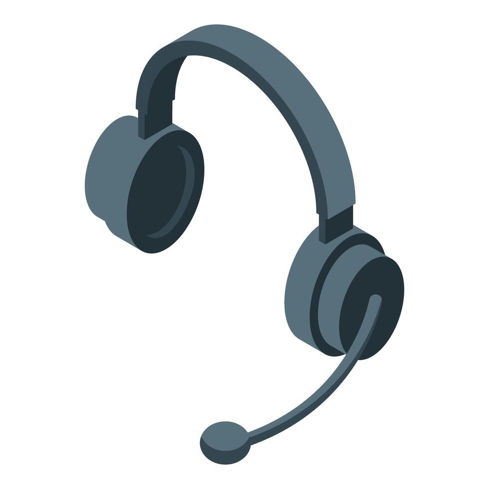 Gamer headset connecting players in isometric view vector