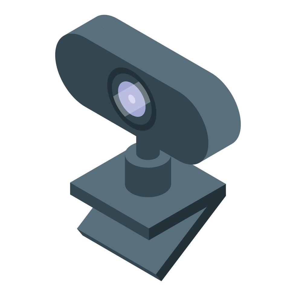 Modern web camera streaming video on computer monitor vector