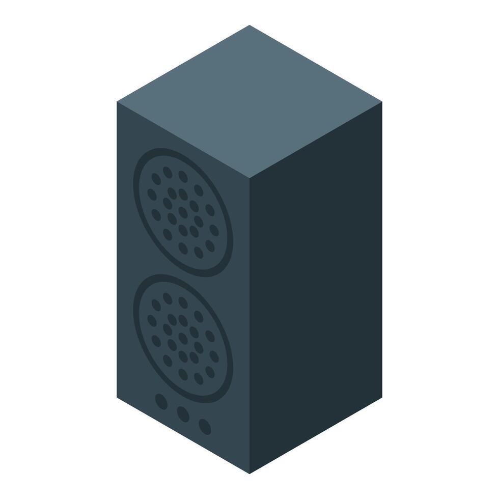 Modern wireless speaker broadcasting high quality sound in isometric view vector