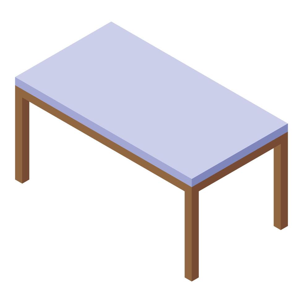 Modern office desk standing on four legs isometric view vector
