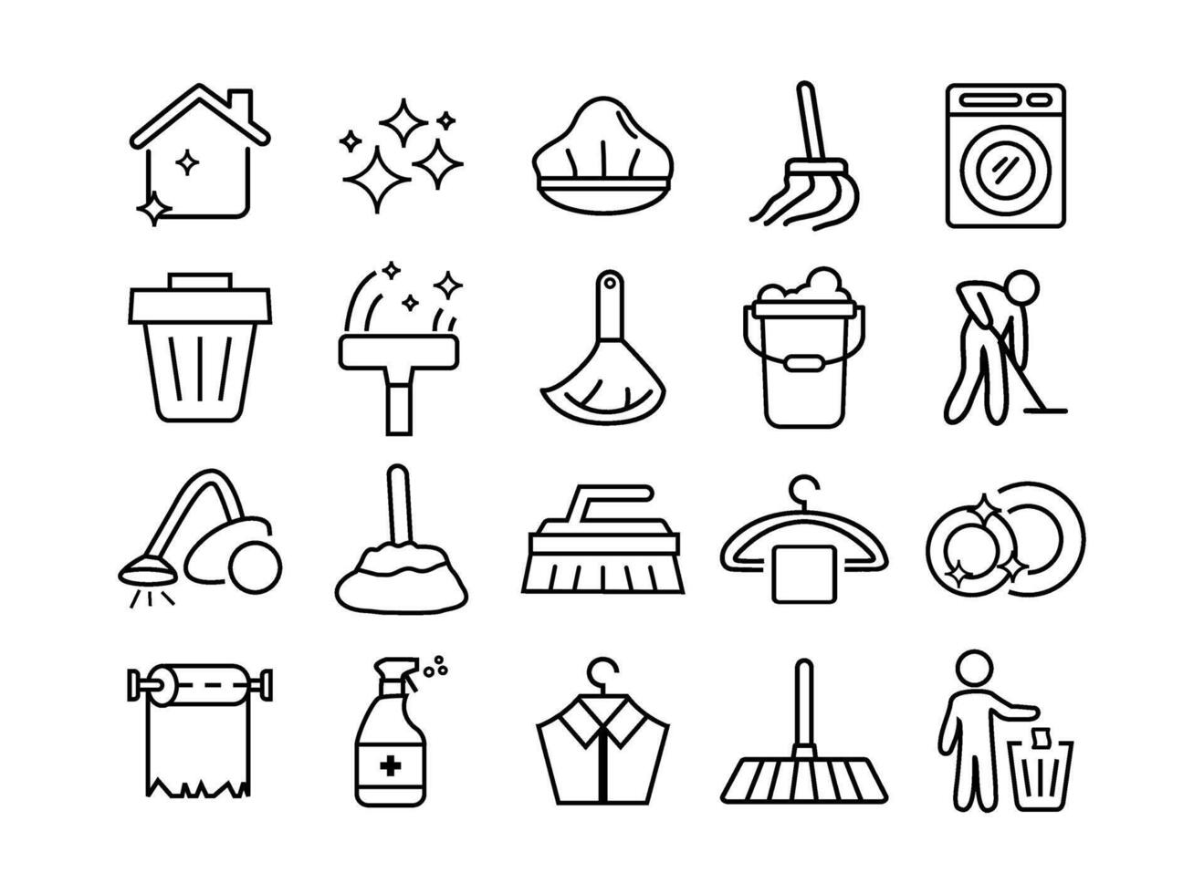 Cleaning room tools vector