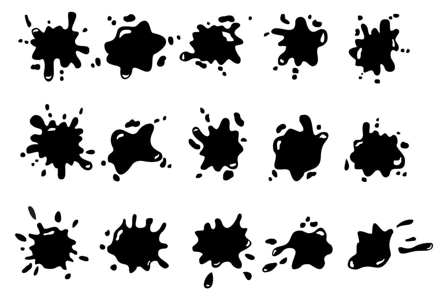 Paint splashes icon set vector