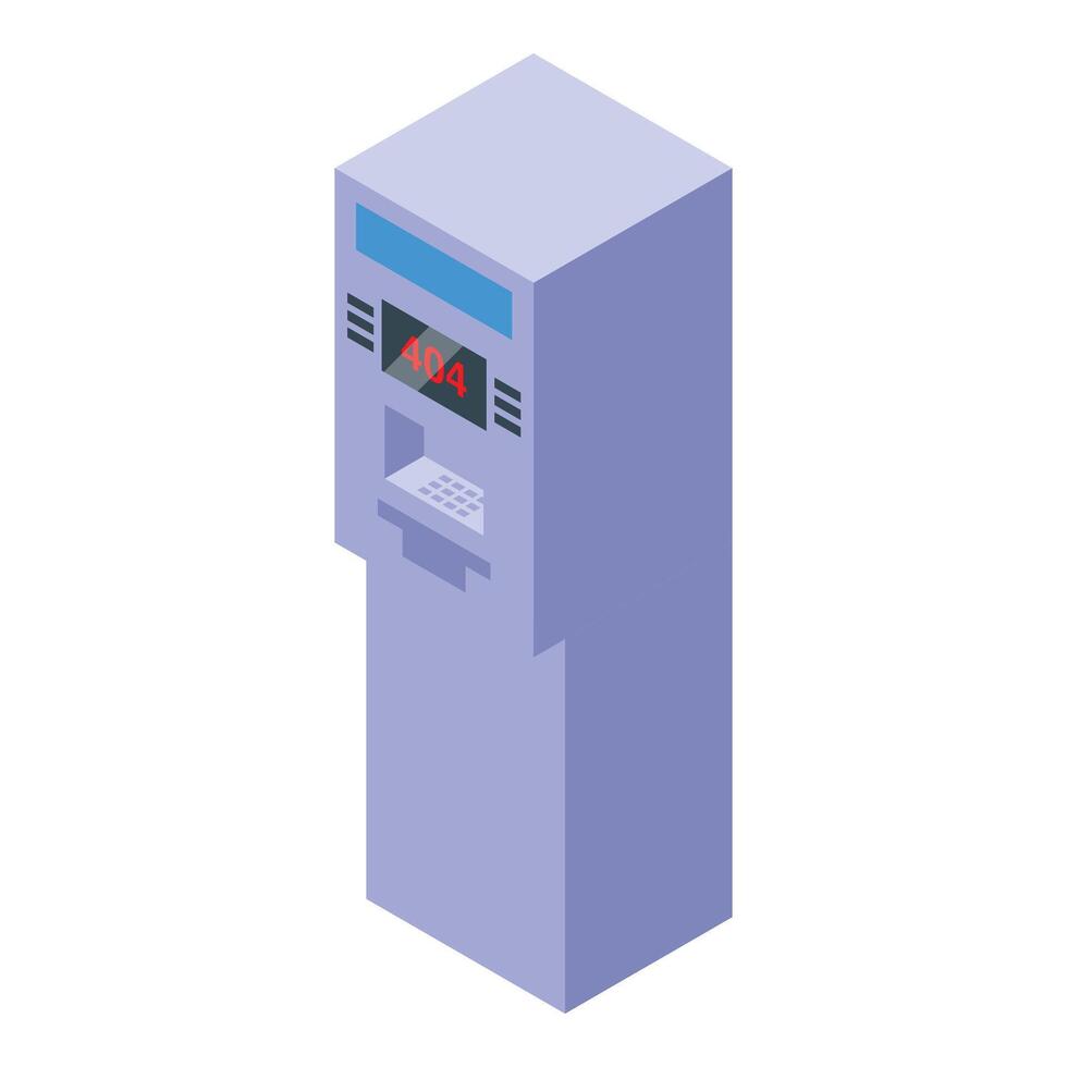 Modern bank atm machine displaying error message vector