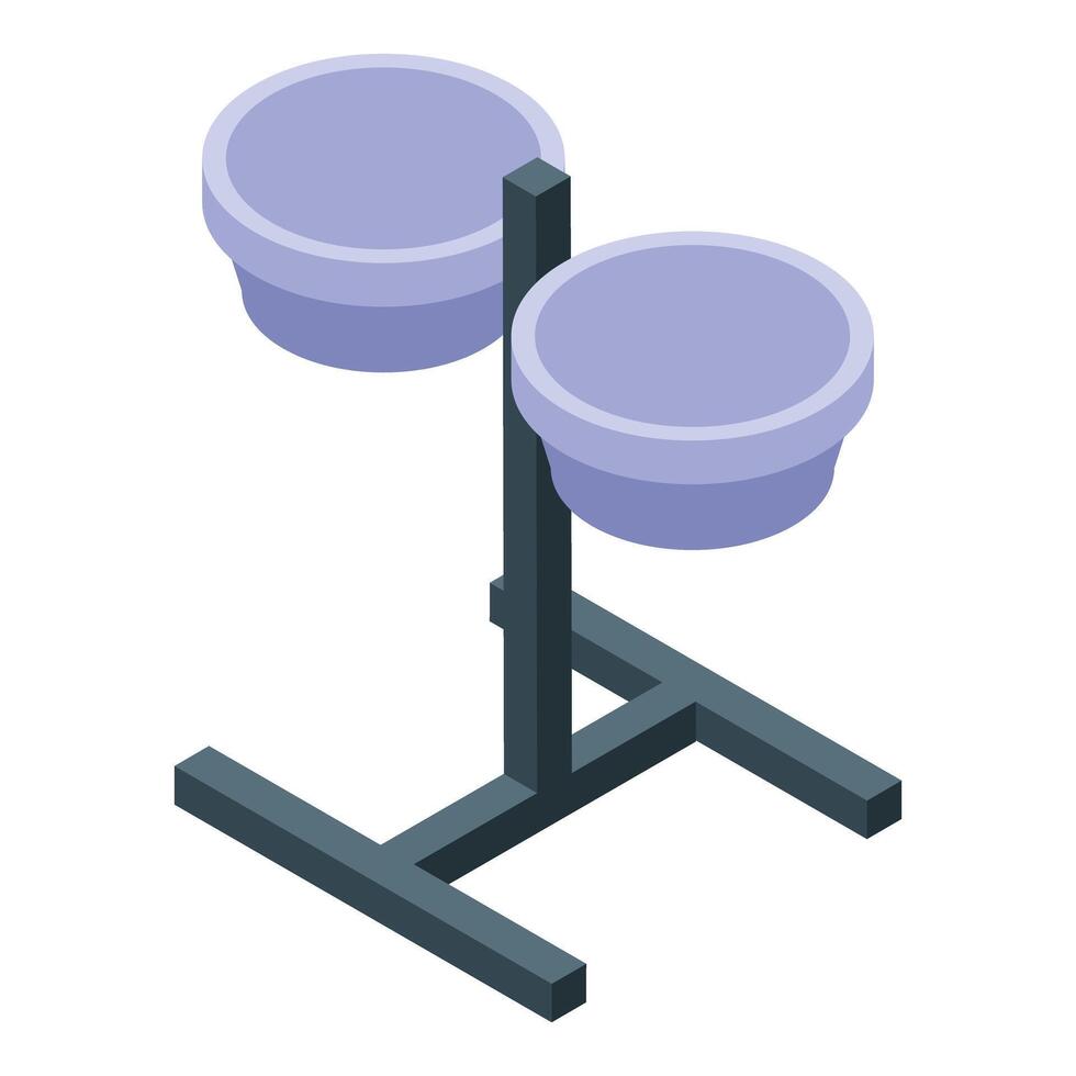 Double pet bowl with stand is perfect for feeding time vector