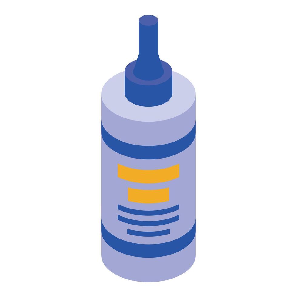 Nasal spray bottle delivering medicament through nostril for sinus treatment vector