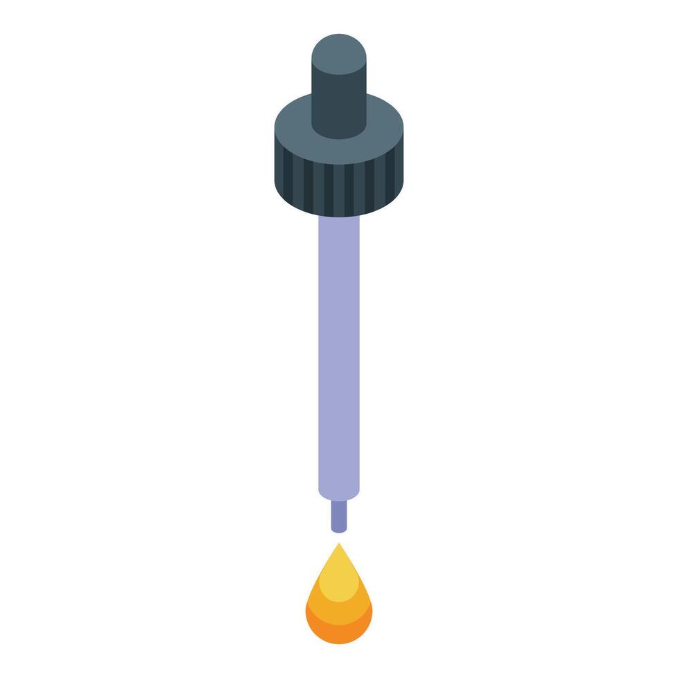 Pipette dropping essential oil with isometric viewpoint vector