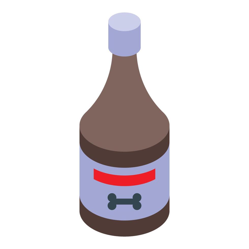 Isometric style illustration of dog food bottle vector