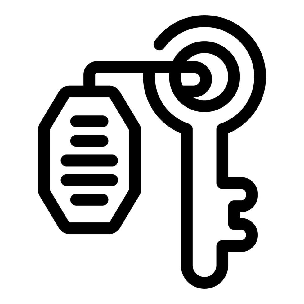 Hotel room key with blank tag hanging on ring is ready for your brand design vector
