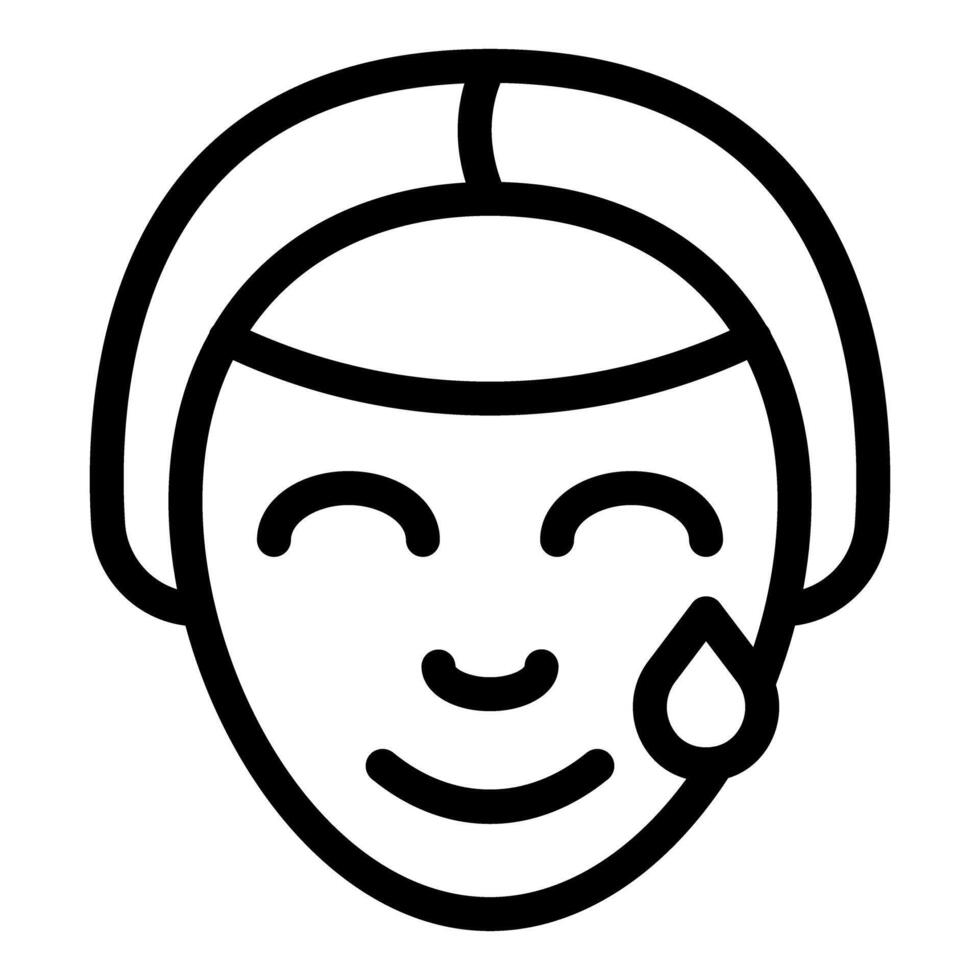 Woman smiling with a towel on head and applying a face mask vector