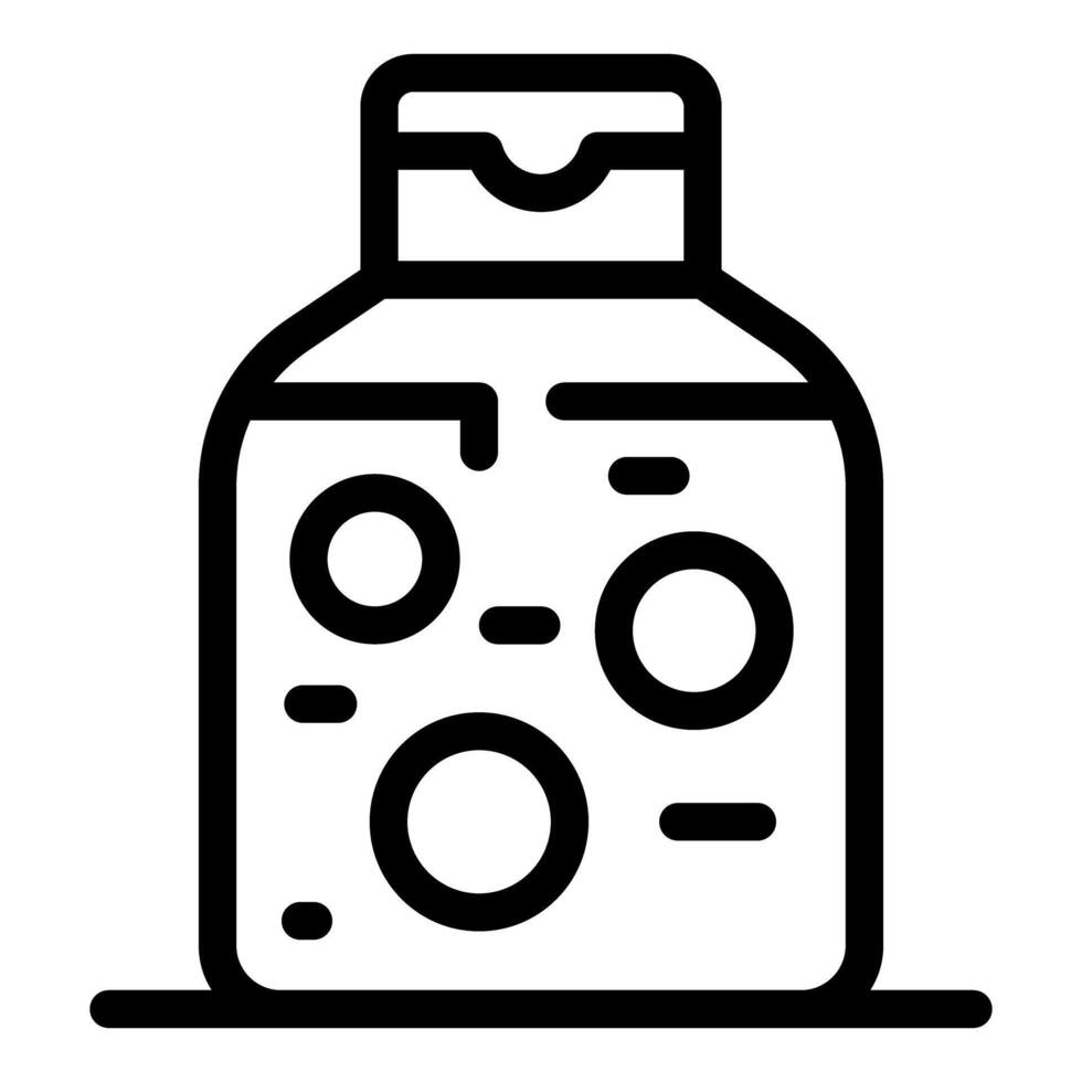 Bottle of pills is standing on surface icon vector outline