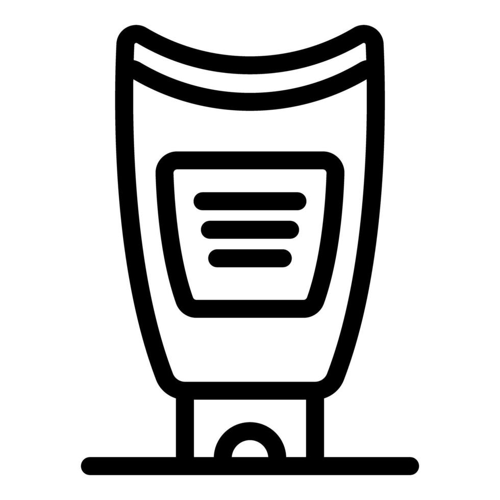 Cosmetic cream tube standing on a shelf line icon vector