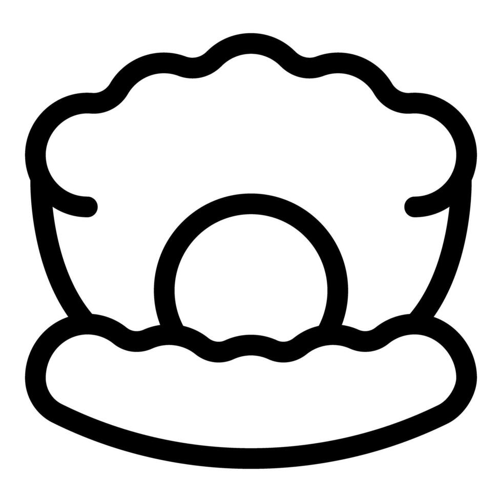 Open oyster with pearl icon, simple style vector