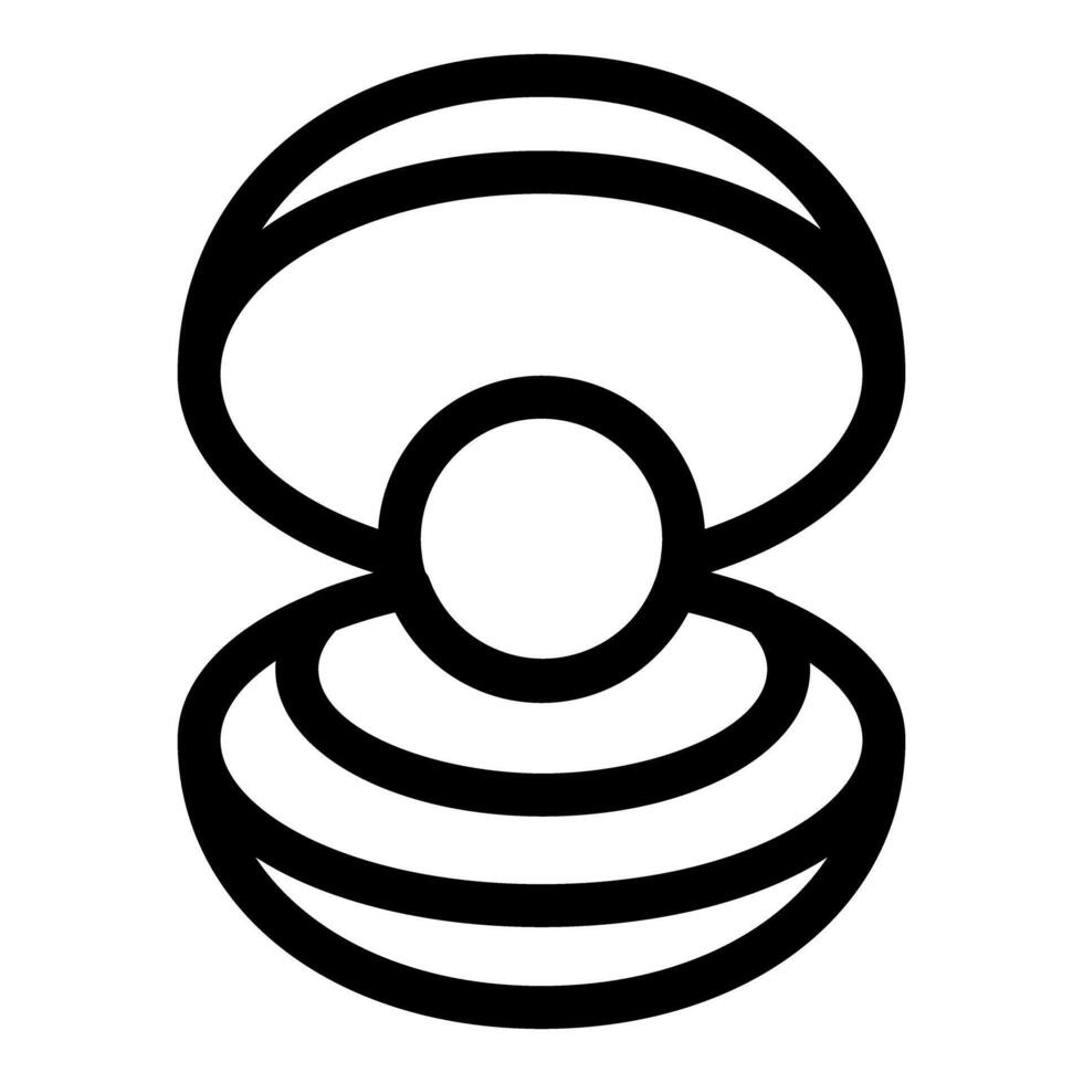Open oyster shell holding a big round pearl icon vector