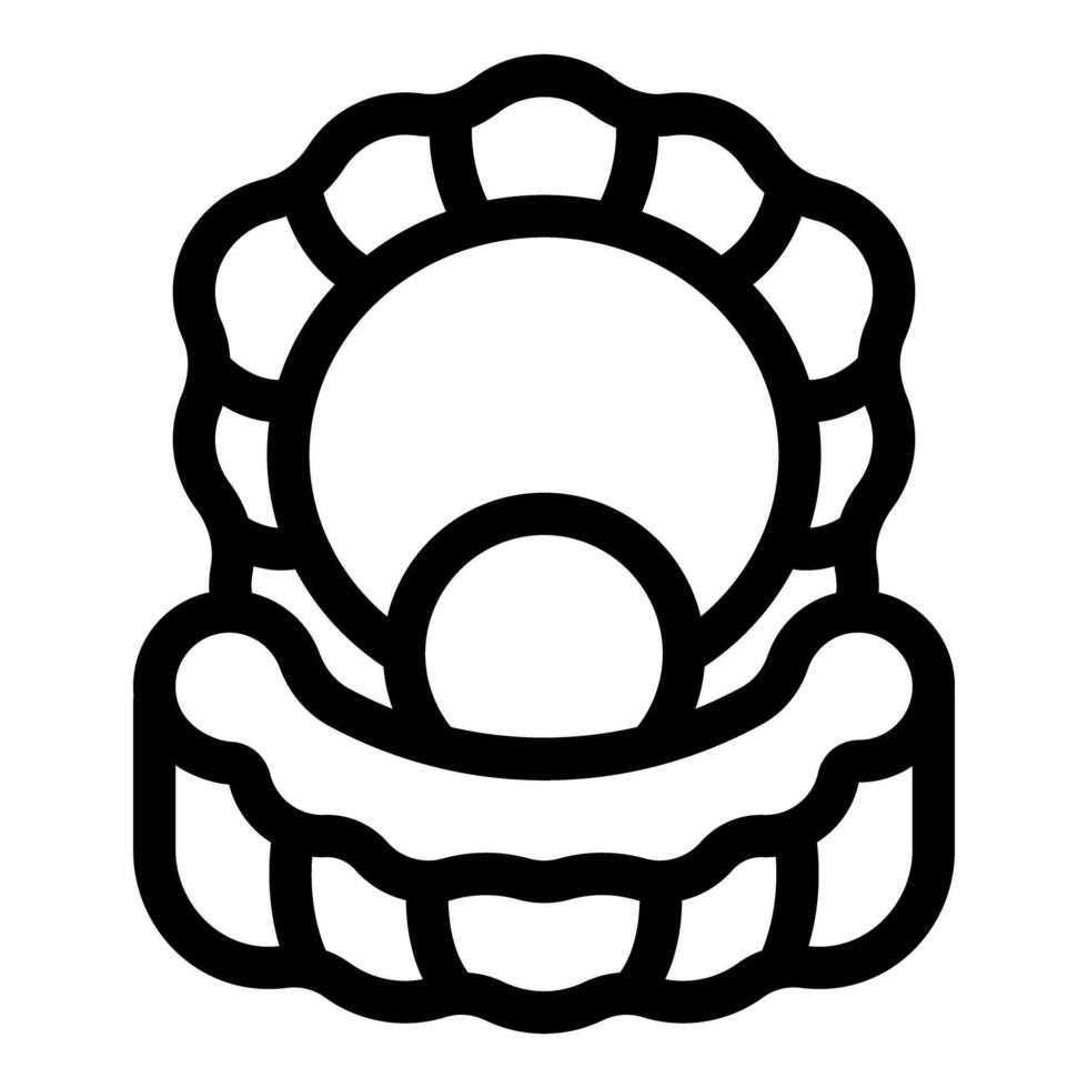 Open shellfish holding beautiful round pearl icon vector