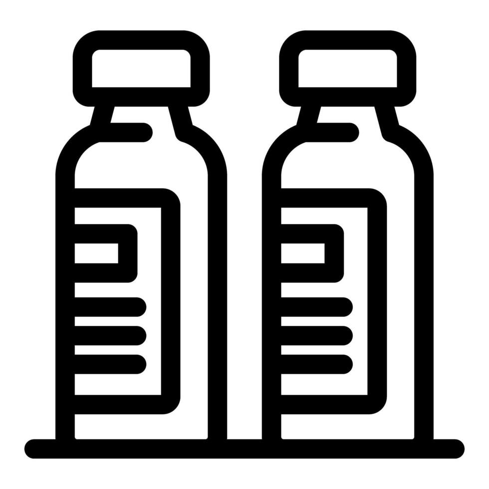 Medical glass vial with liquid for injection icon vector outline