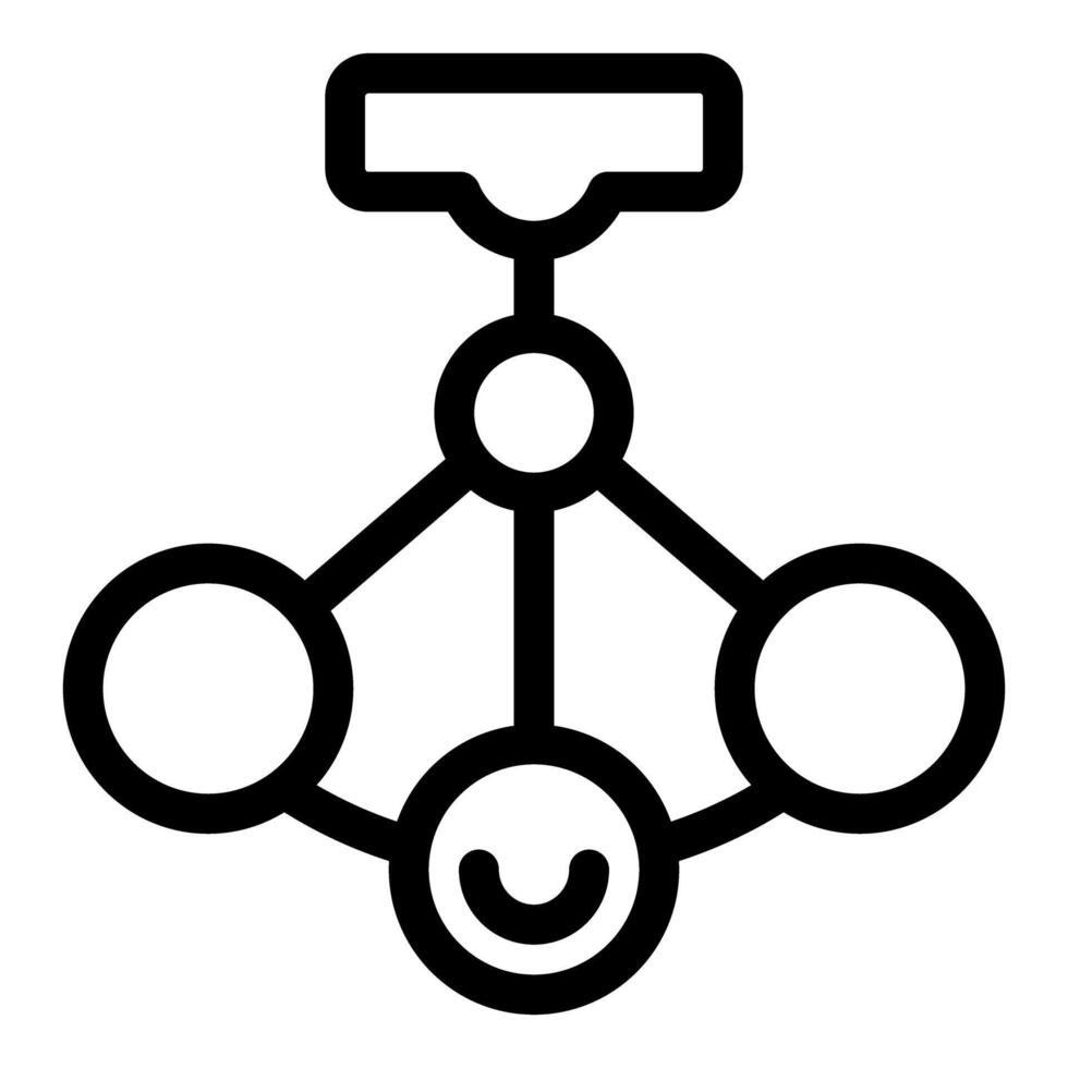 Network structure icon showing connected circles and hierarchy vector