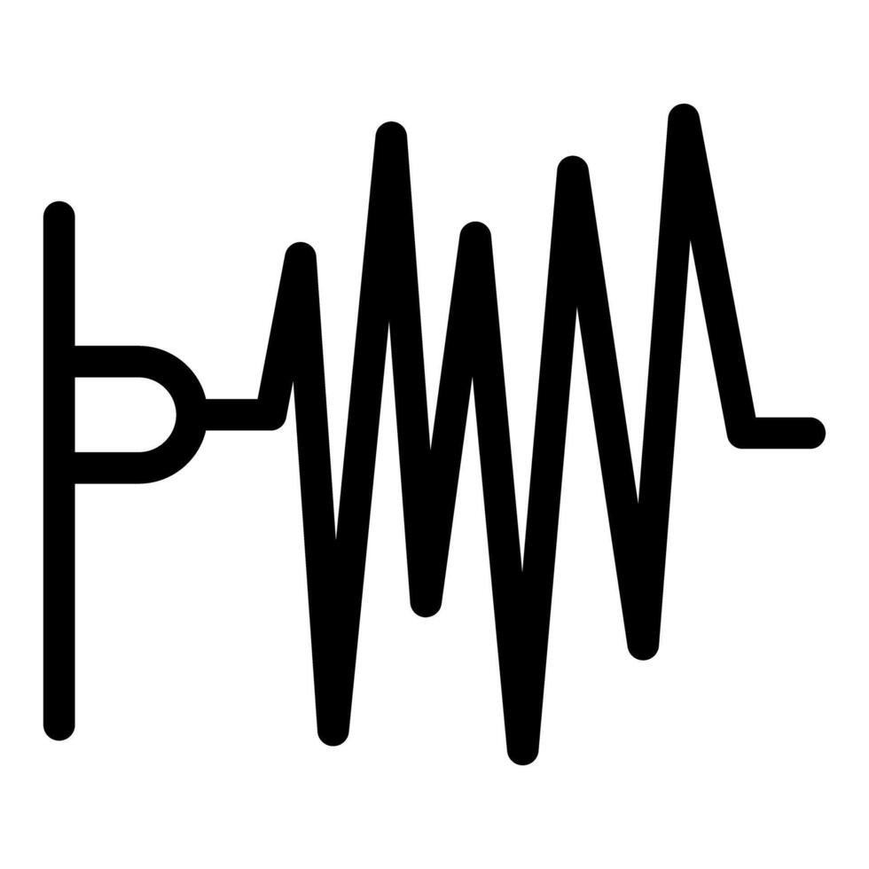 Seismograph recording earthquake wave vibration icon vector
