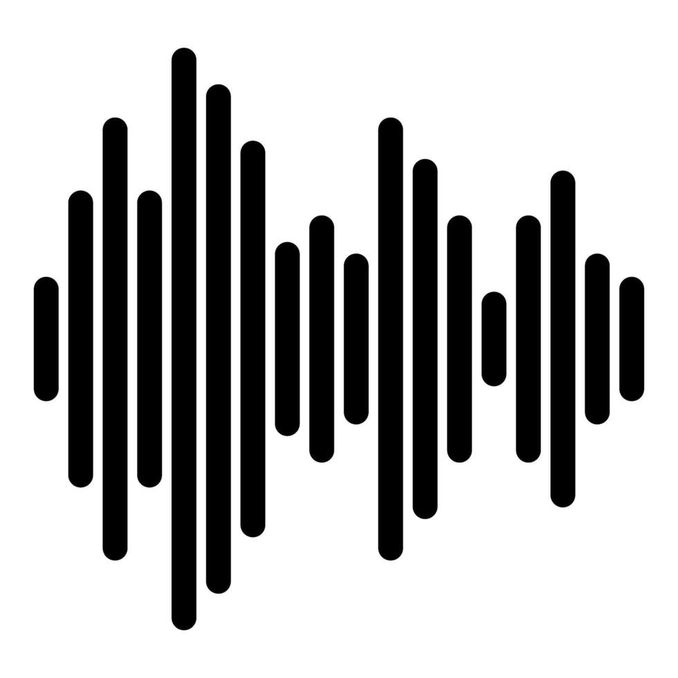 Black and white sound wave design element representing audio concept vector