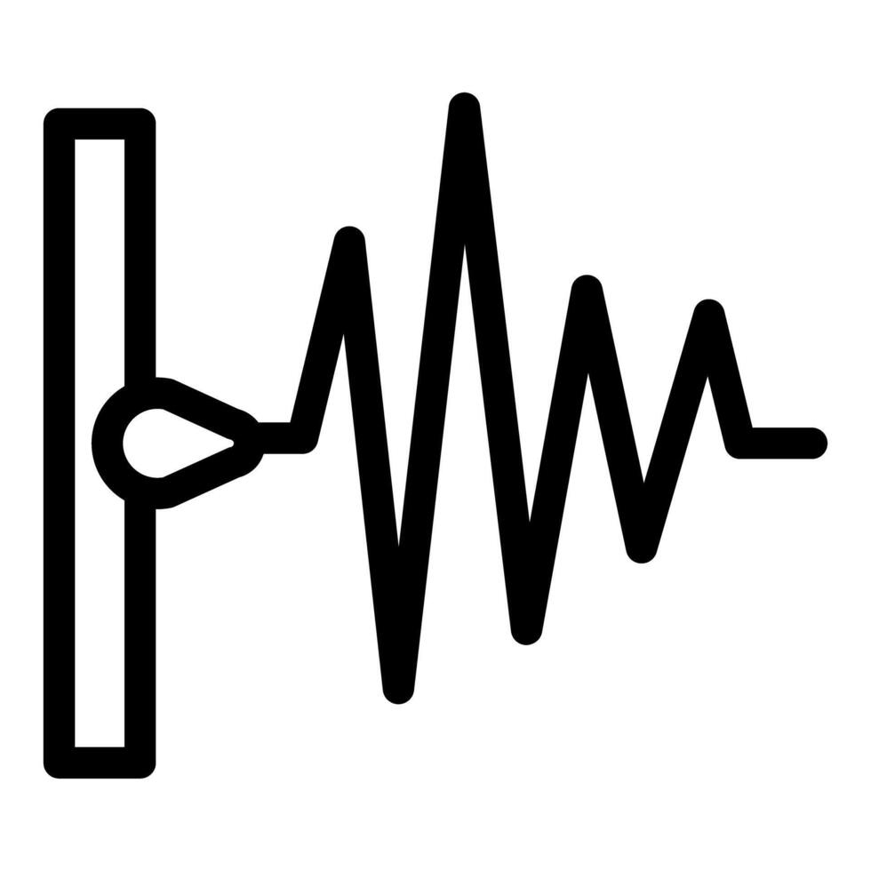Seismograph recording earthquake waveform icon vector