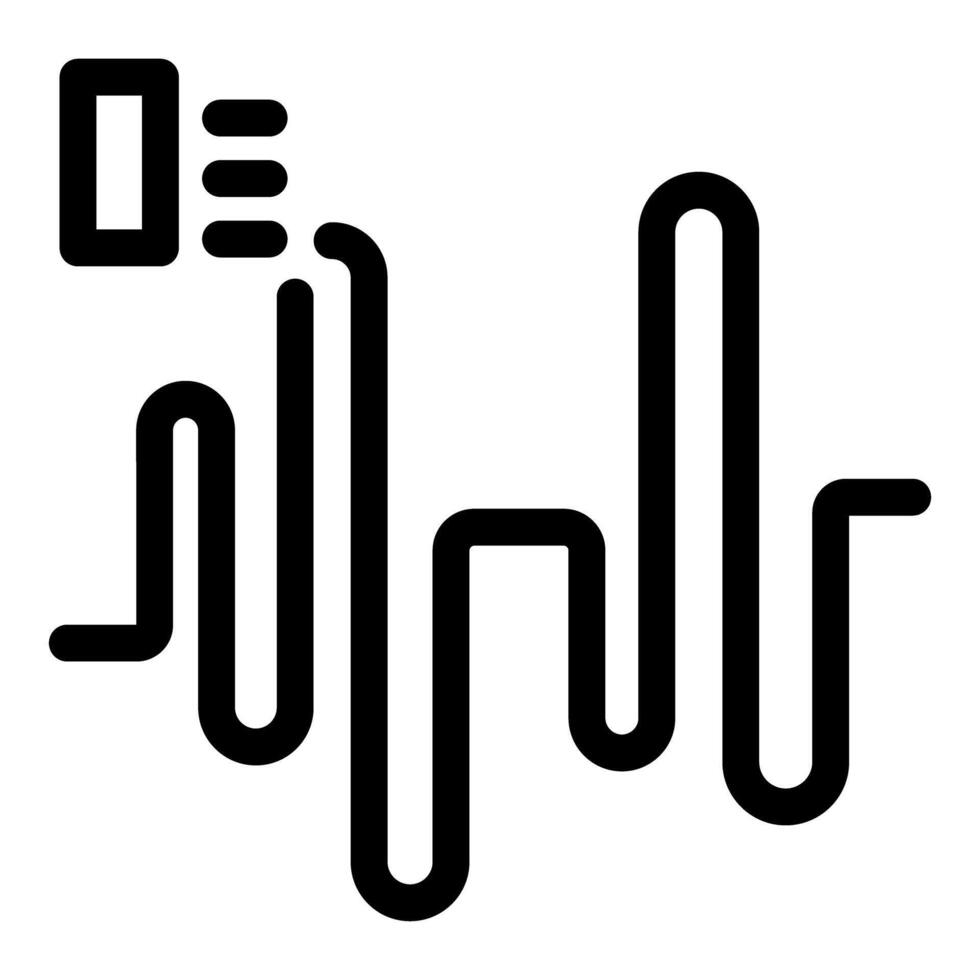 Sound wave generating from smartphone icon vector outline