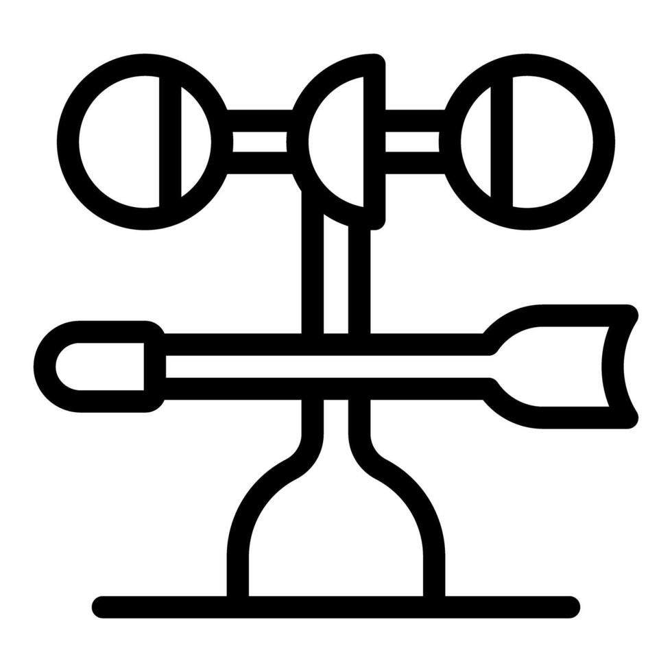 Weather vane showing wind direction with rotating cups and arrow icon vector