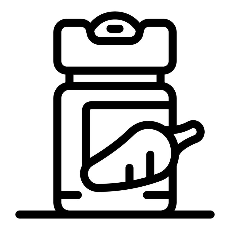 Paprika vector icon showing jar with spice for cooking