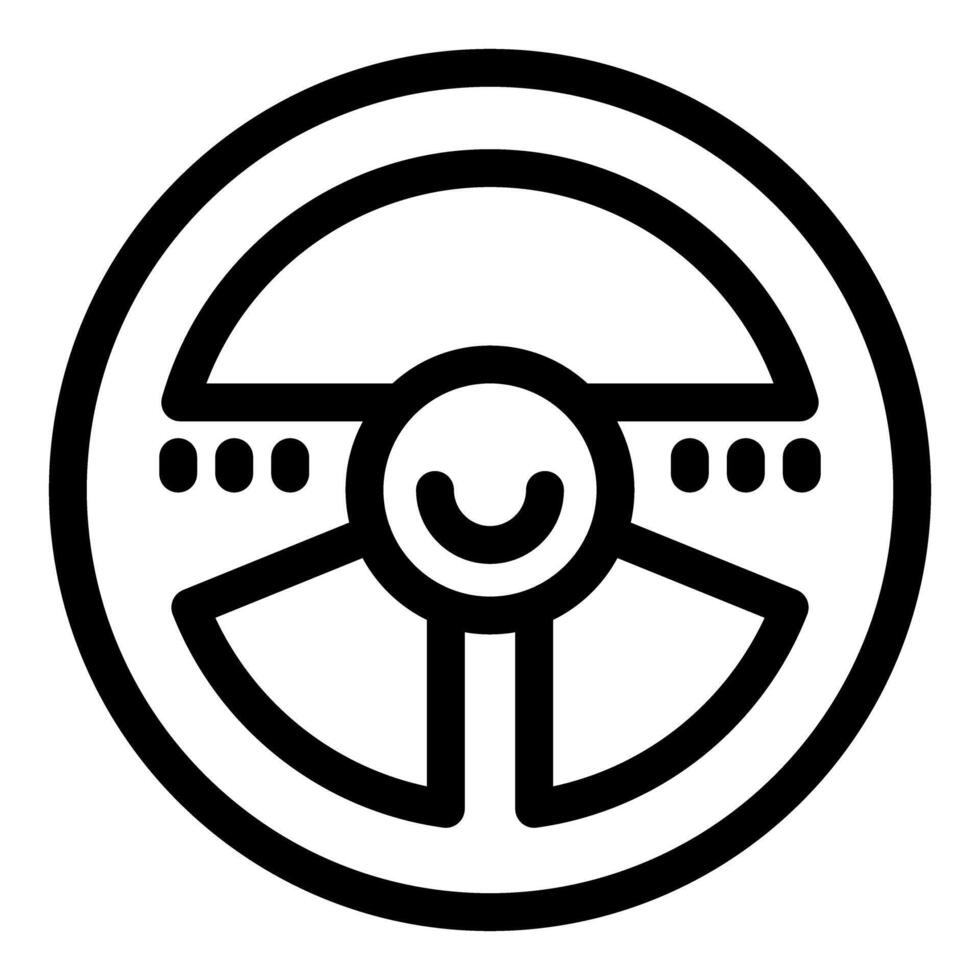 Car steering wheel with buttons for controlling music and media vector