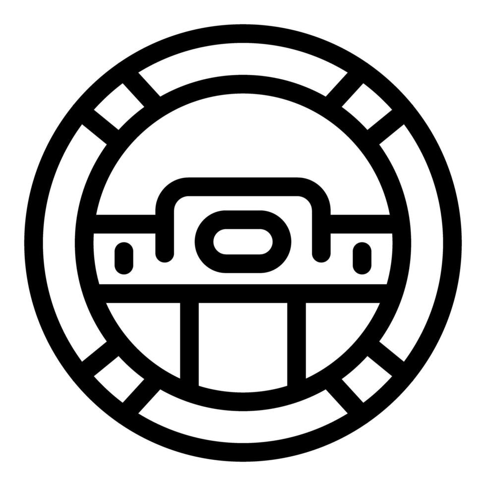 Steering wheel icon showing control and driving vector