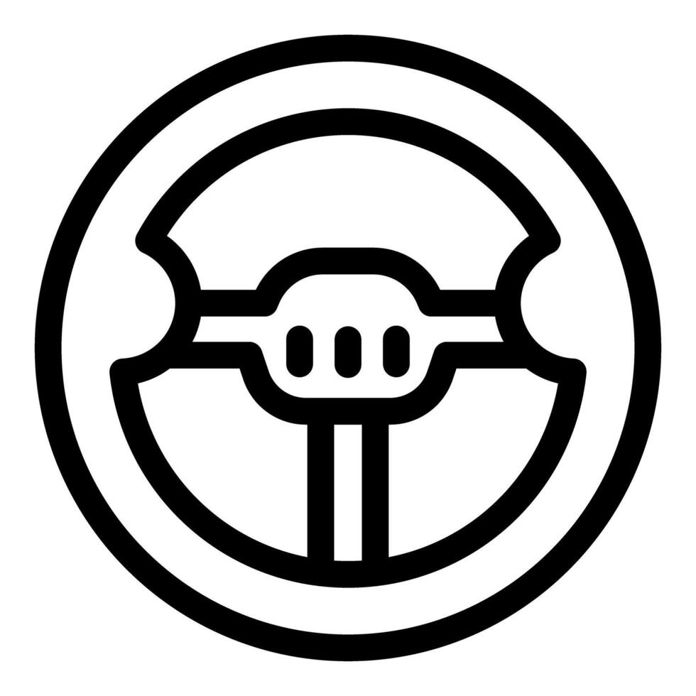 Black steering wheel symbol with buttons on white background vector