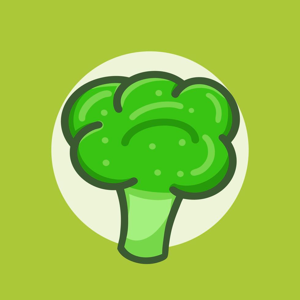 fresh broccoli vegetable design in a cute style vector