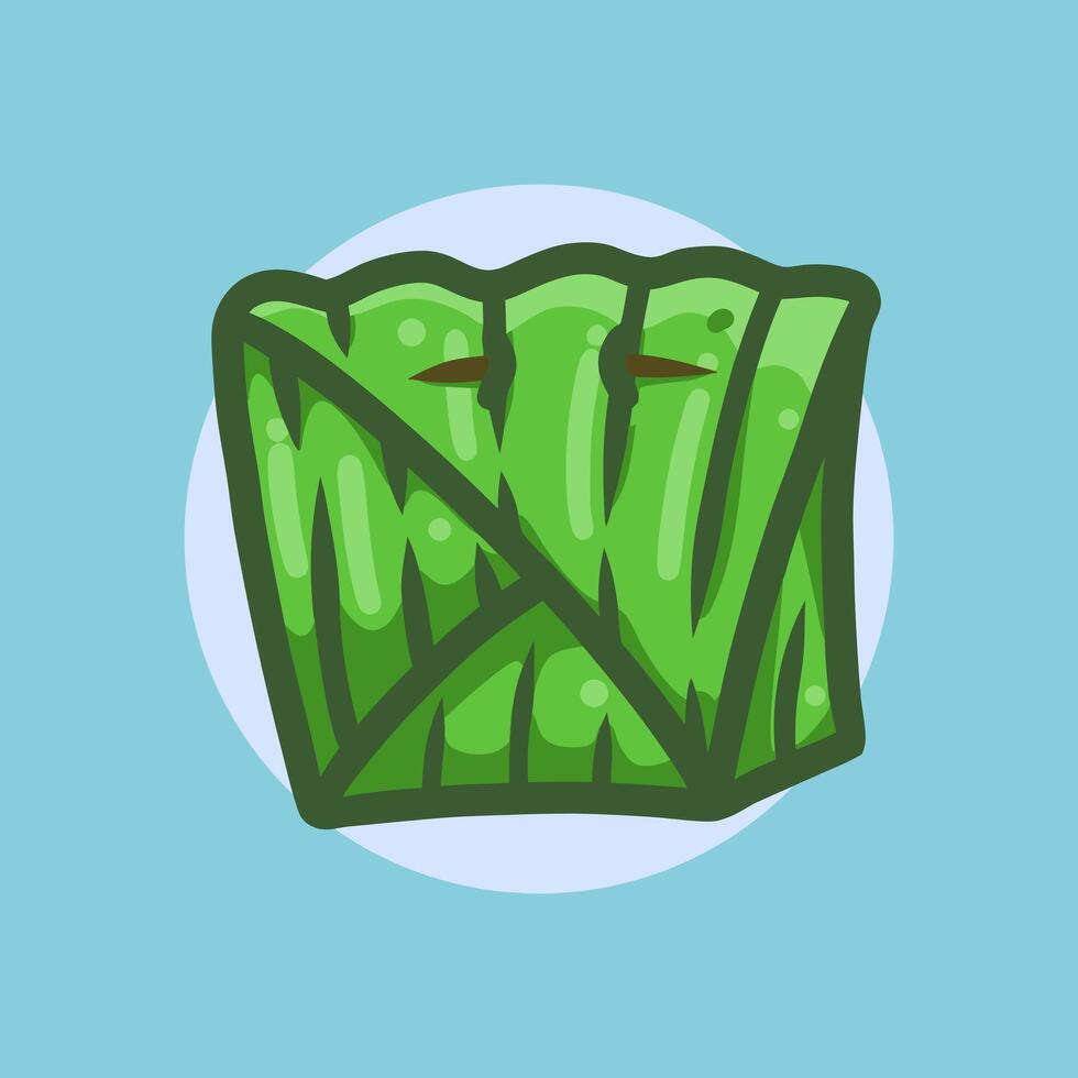 leaf packaging design for wrapping snacks in traditional food drawn in a simple style vector