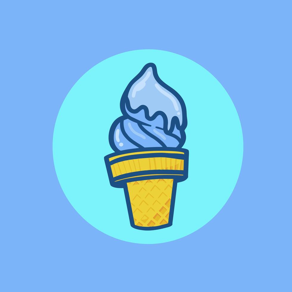 The design of an ice cream cone with sea salt flavor vector