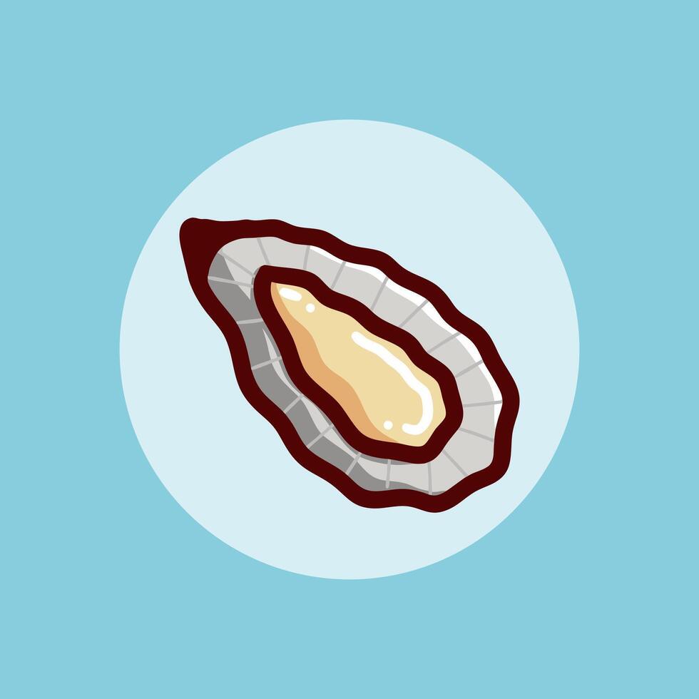 The shell design is still fresh and looks delicious, drawn in a simple style vector