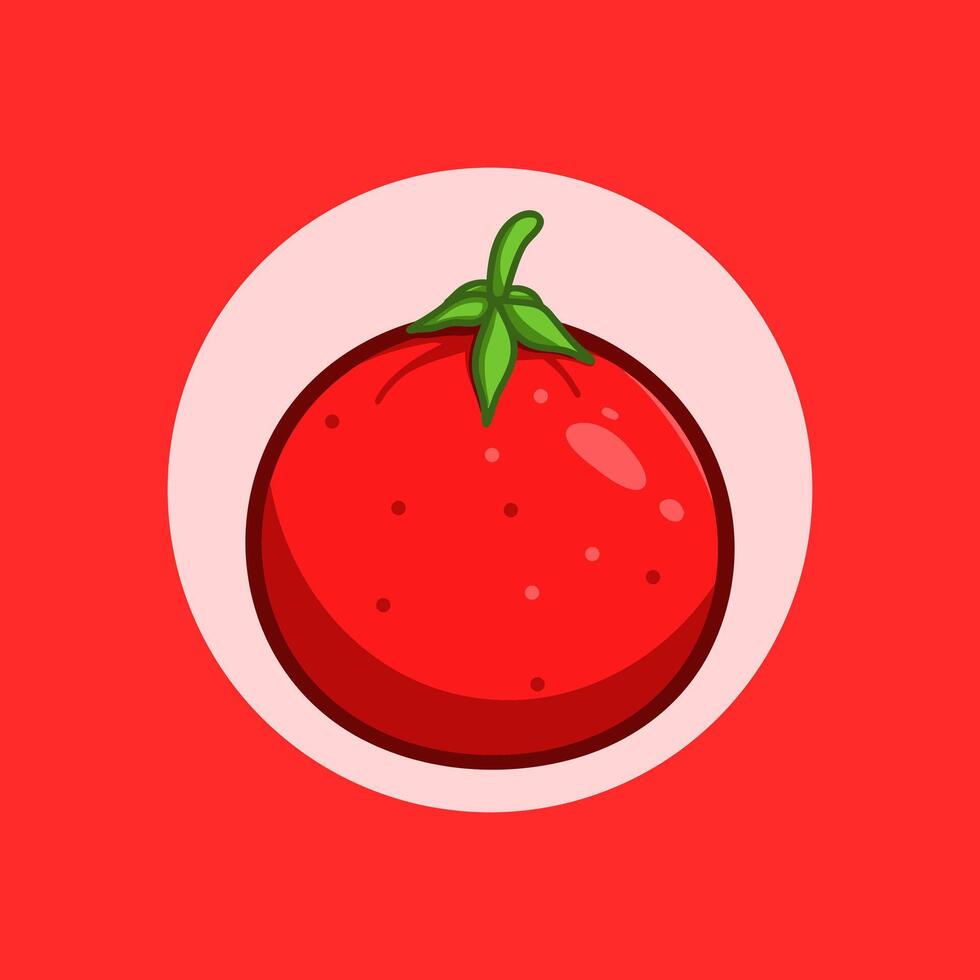 A tomato design that looks delicious and cute is drawn in a simple style vector