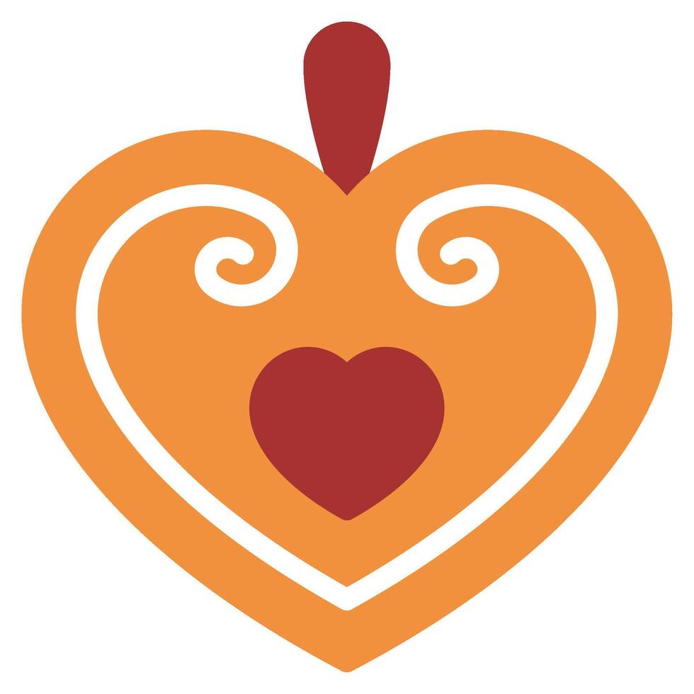 Gingerbread Heart icon for web, app, infographic, etc vector