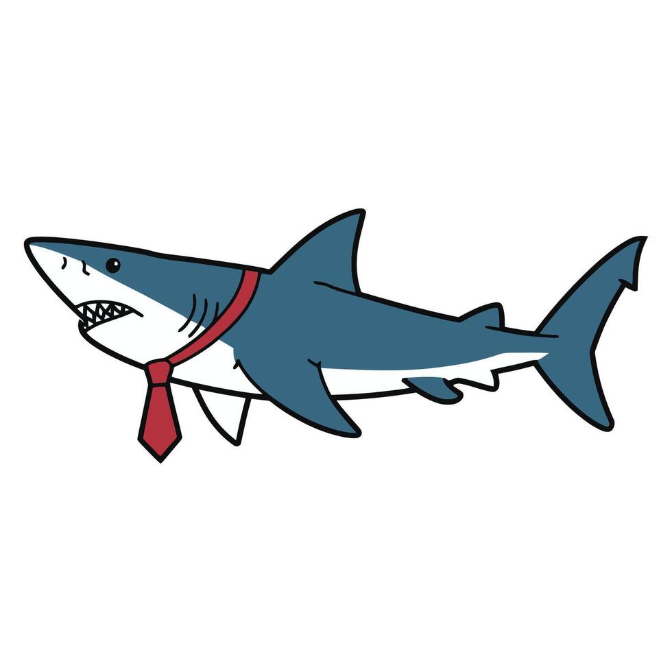 Shark Illustration with a Business Twist vector