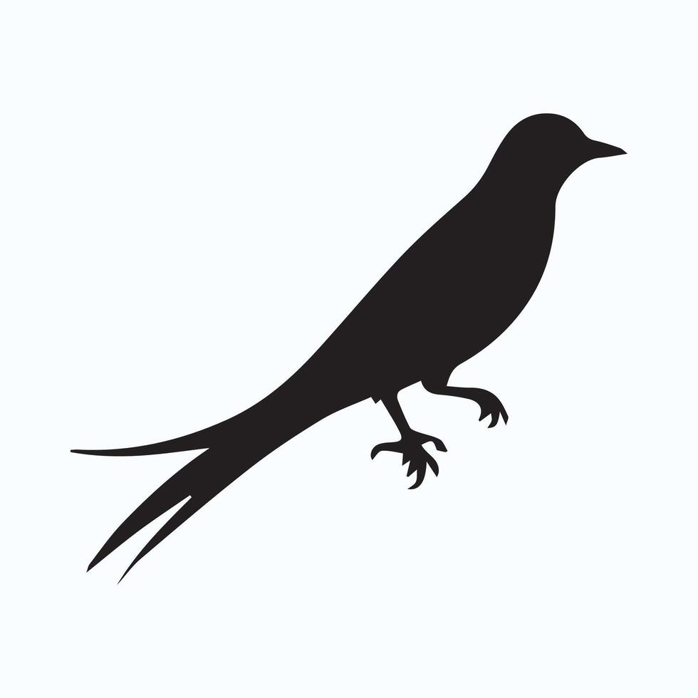 bird dark black silhouette icons vector