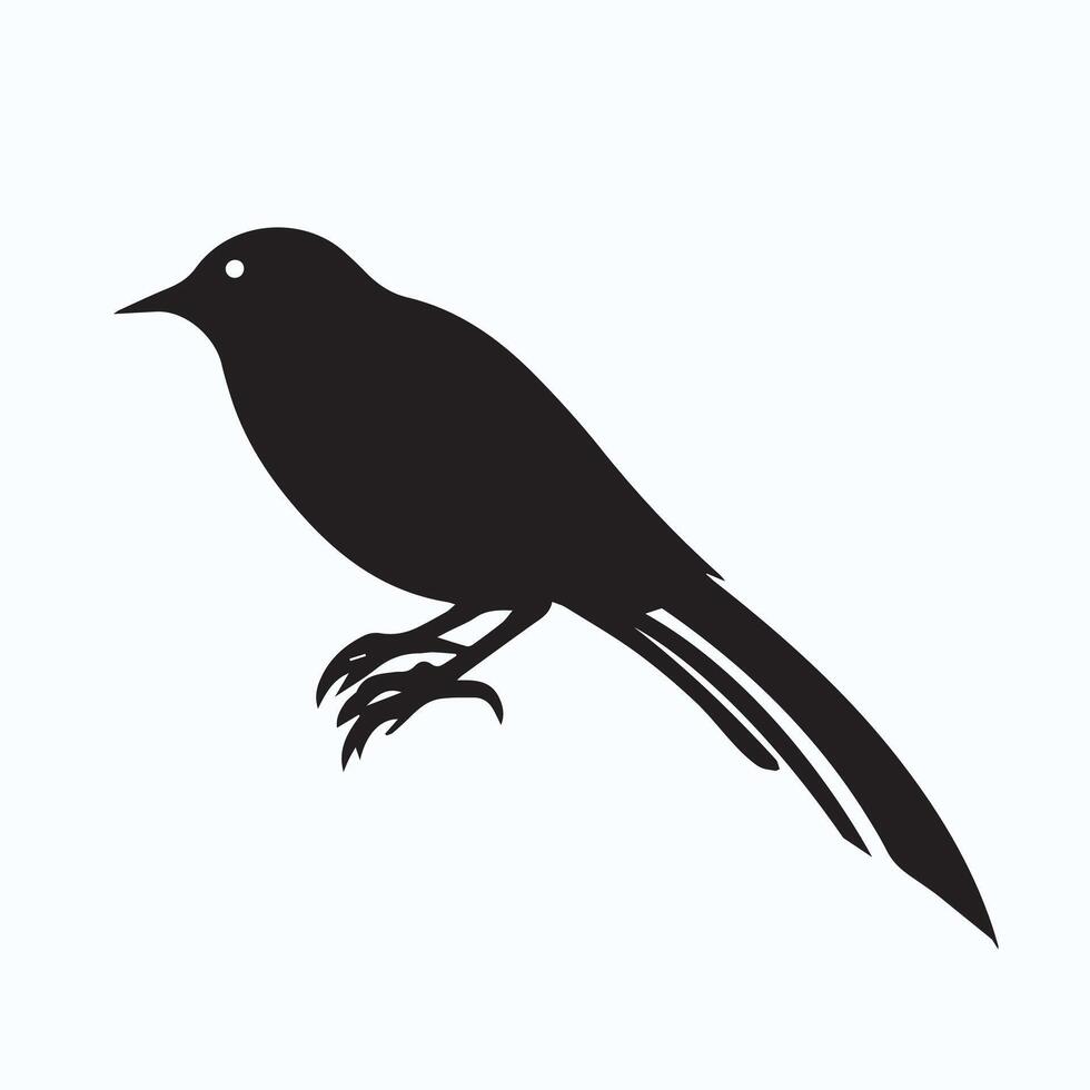 sitting bird silhouette icons vector