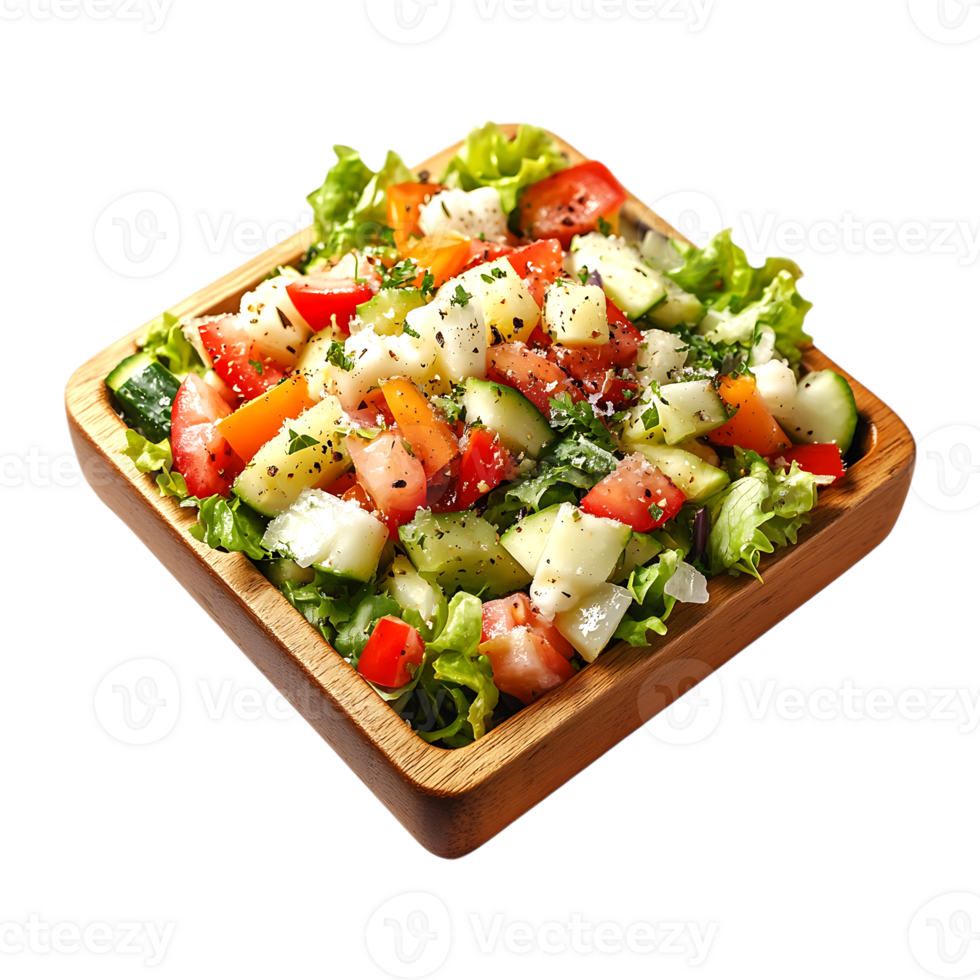 Nutritious spring salad with assorted frozen vegetables isolated on a transparent background png