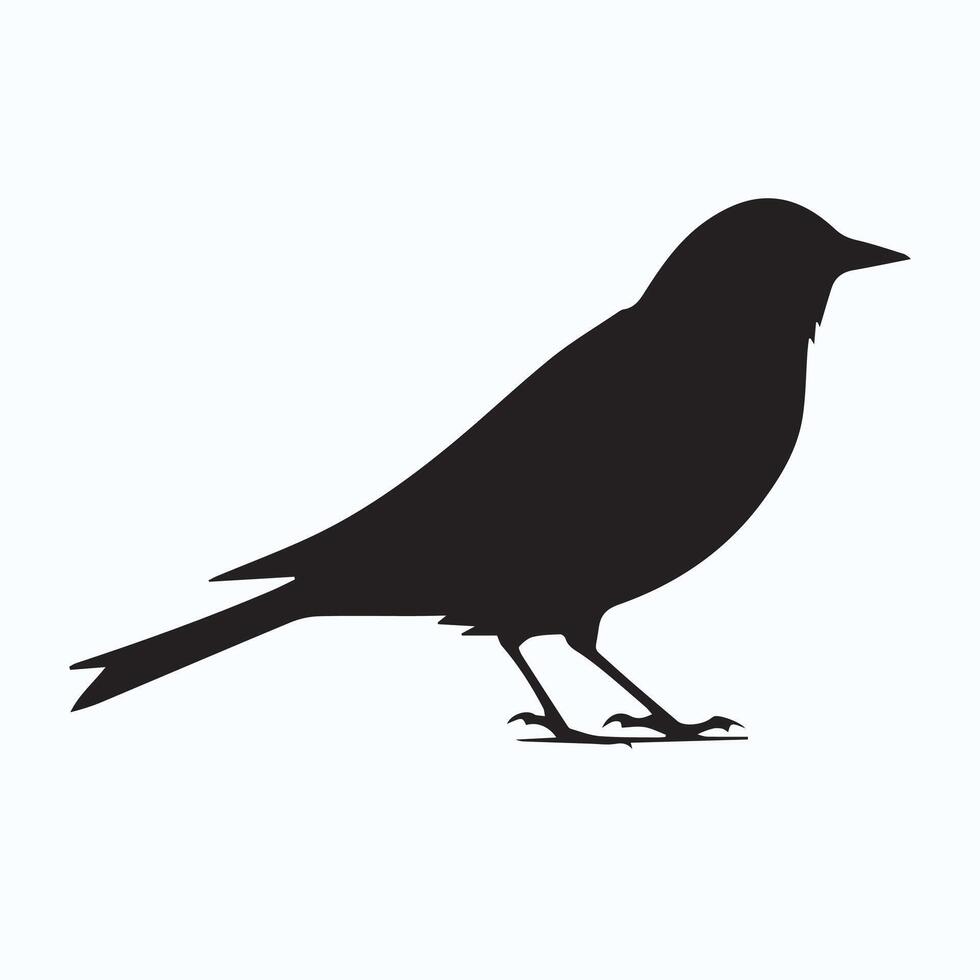singing bird silhouette icons vector