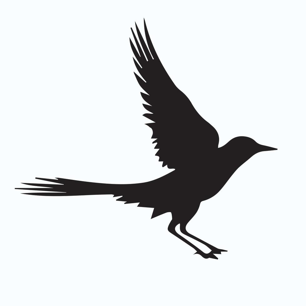 little bird silhouette icons vector