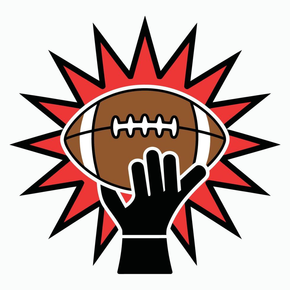 Hand Holding American Football Illustration vector