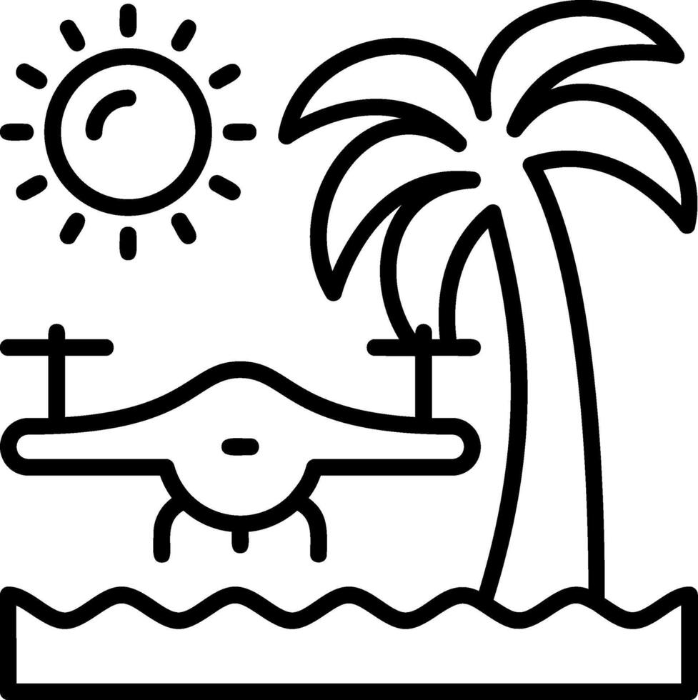 Beach drone photography Icon Design vector