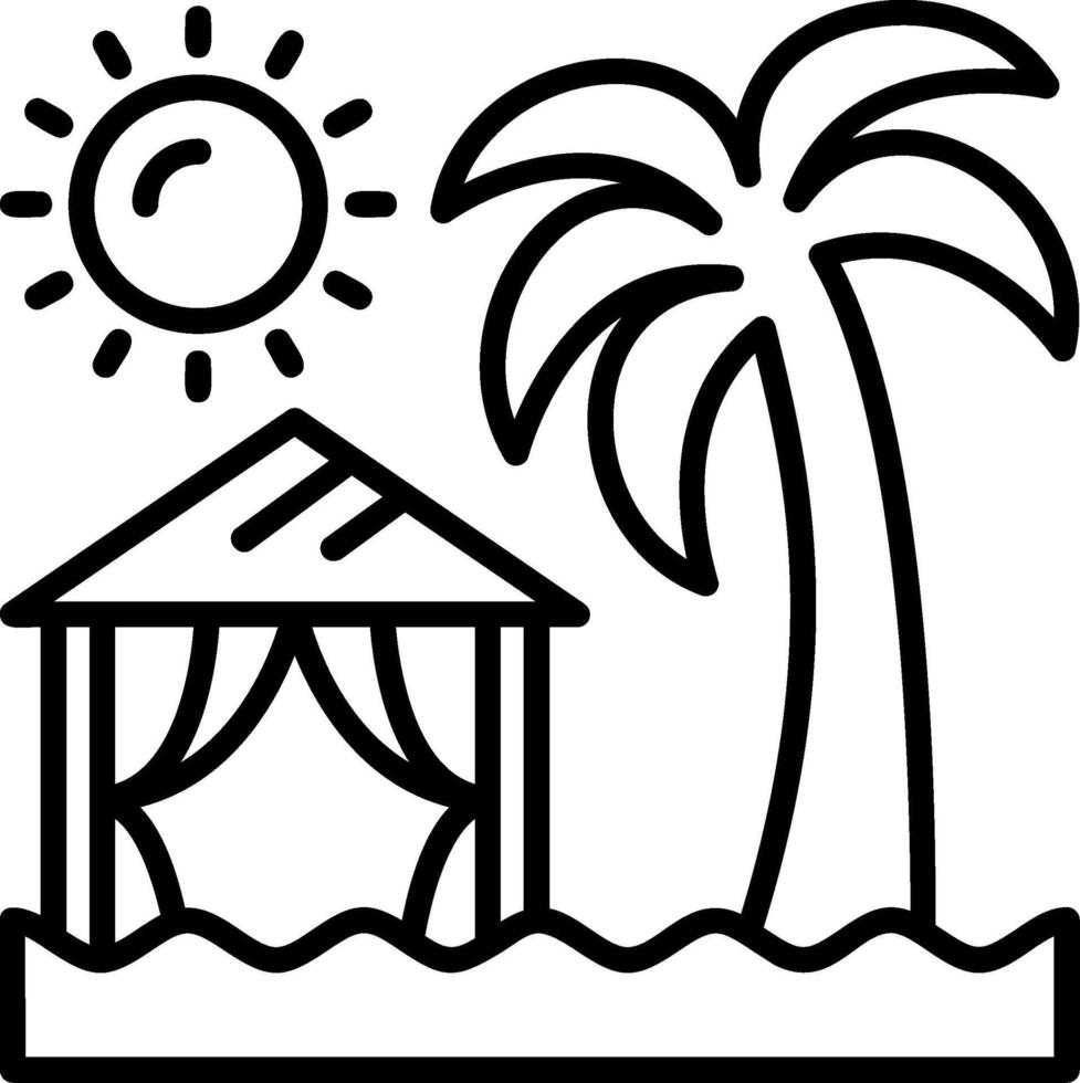 Beach camping Icon Design vector
