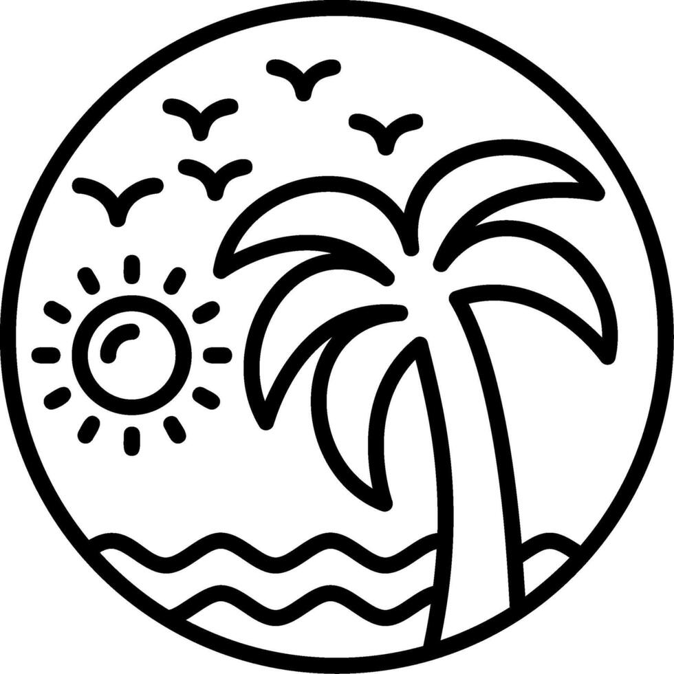 Beach painting Icon Design vector