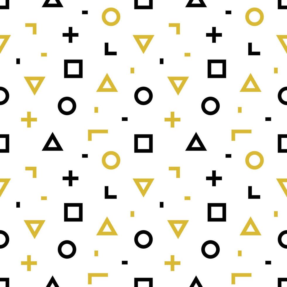Circle, square and trangle lines seamless pattern background vector