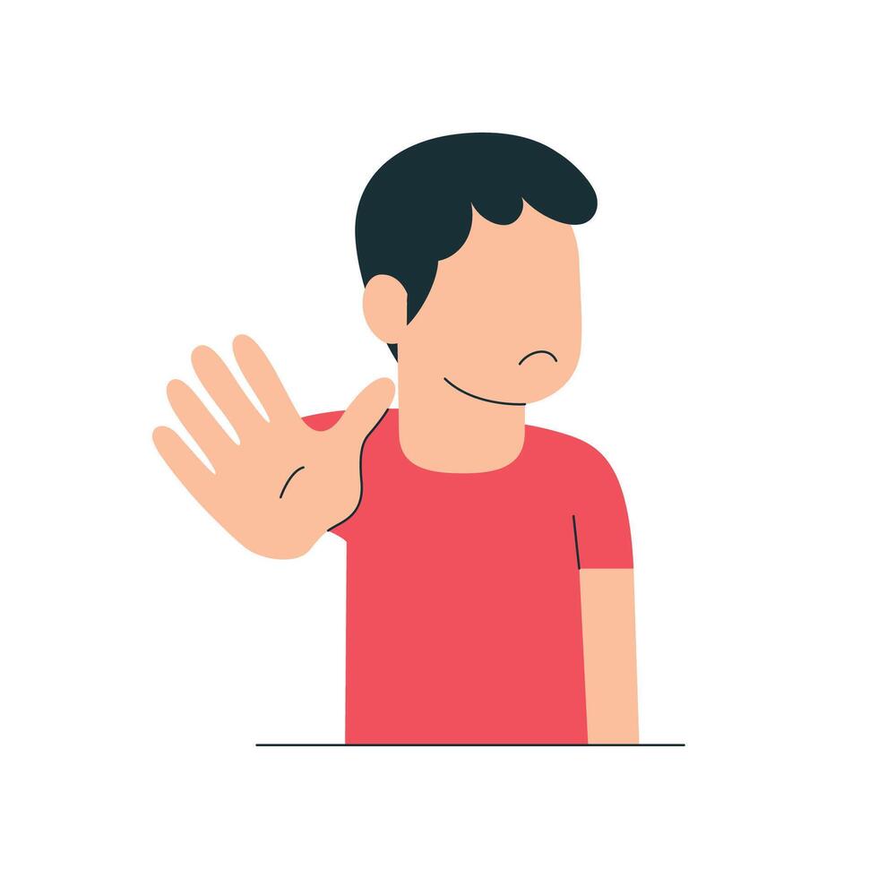 Gesture of rejection character concept illustration vector