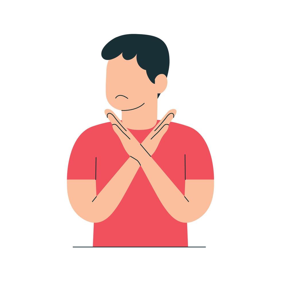 Gesture of rejection character illustration vector