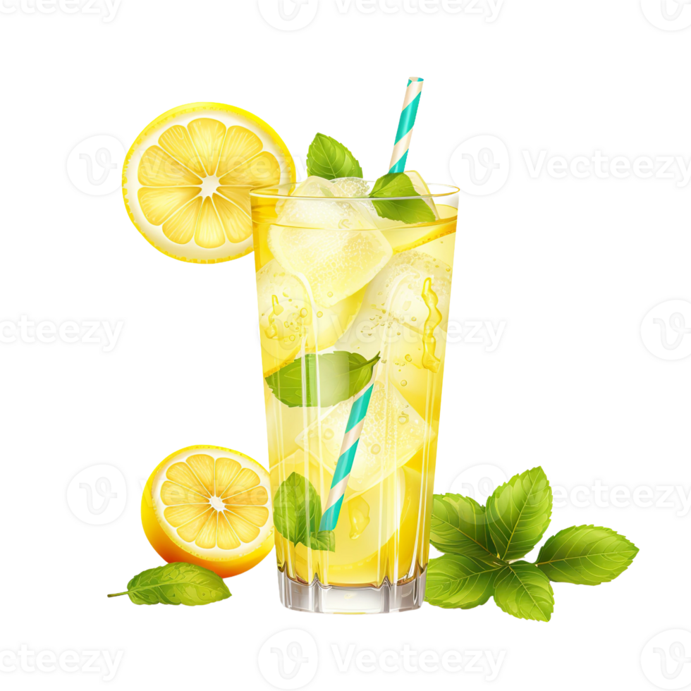 lemon glass on transparent background png